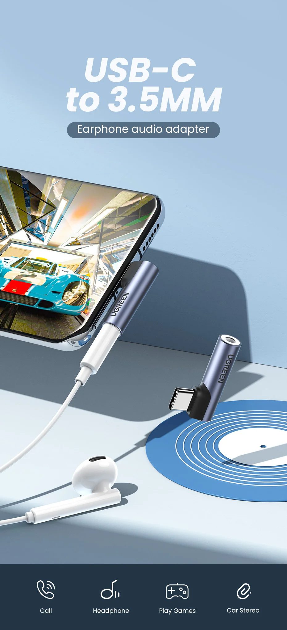 Đầu chuyển USB Type C sang 3.5mm Ugreen CM460 1