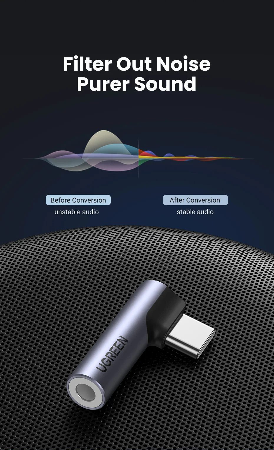 Đầu chuyển USB Type C sang 3.5mm Ugreen CM460 2