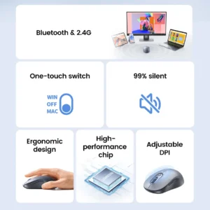 UGREEN 35900 chuột không dây Độ Nhạy Cao 4000 DPI - Hình ảnh 5