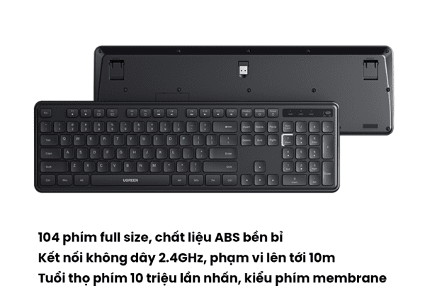 Bàn phím không dây Full size Ugreen K331 2 Bàn phím không dây Full size Ugreen K331
