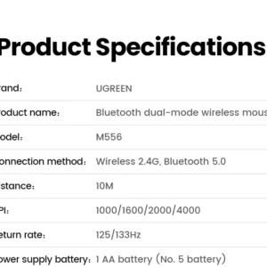 UGREEN 35900 chuột không dây Độ Nhạy Cao 4000 DPI - Hình ảnh 13