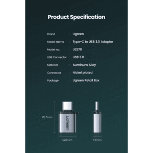 Đầu chuyển đổi OTG Type C sang USB 3.0 UGREEN US270 - Hình ảnh 8